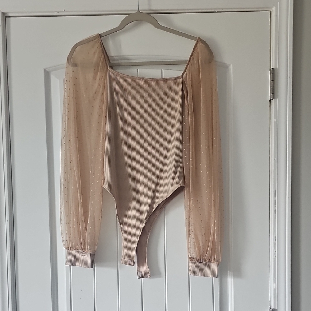 PinkLily Sheer Long Sleeve Bodysuit
